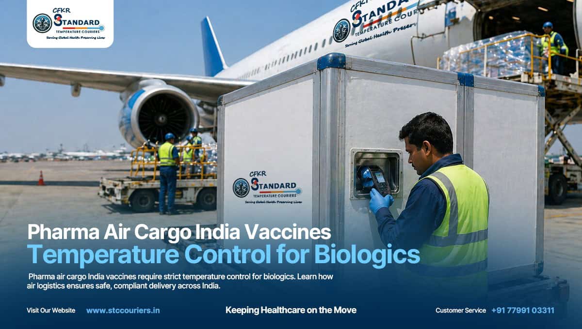Pharma air cargo India vaccines temperature controlled biologics logistics STC