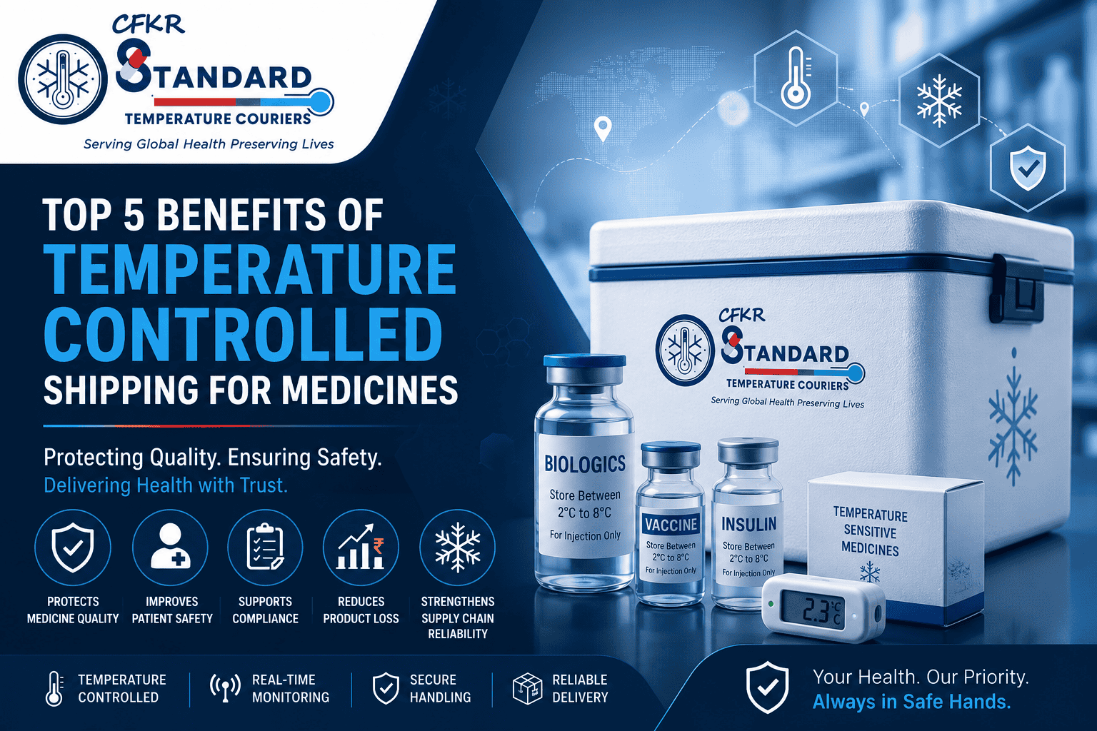 Temperature controlled shipping for medicines with cold chain logistics by STCCouriers.
