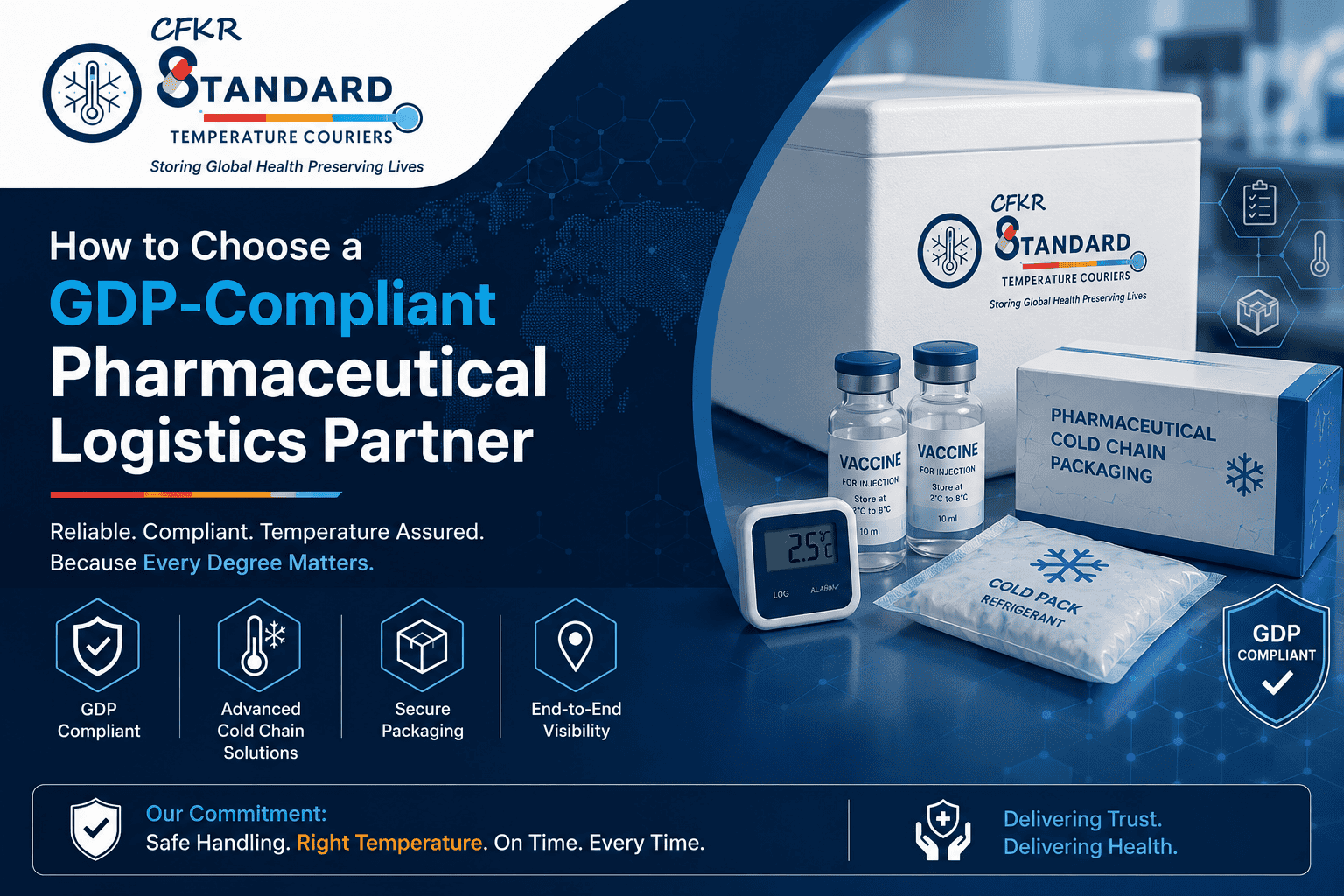 GDP-compliant pharmaceutical logistics services by CFKR STC Couriers.