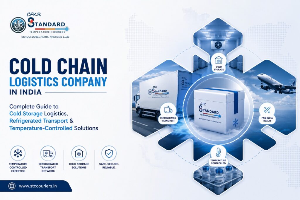 Cold chain logistics company in India providing temperature-controlled pharmaceutical transportation, vaccine logistics, and GDP-compliant cold chain services by STC Couriers.