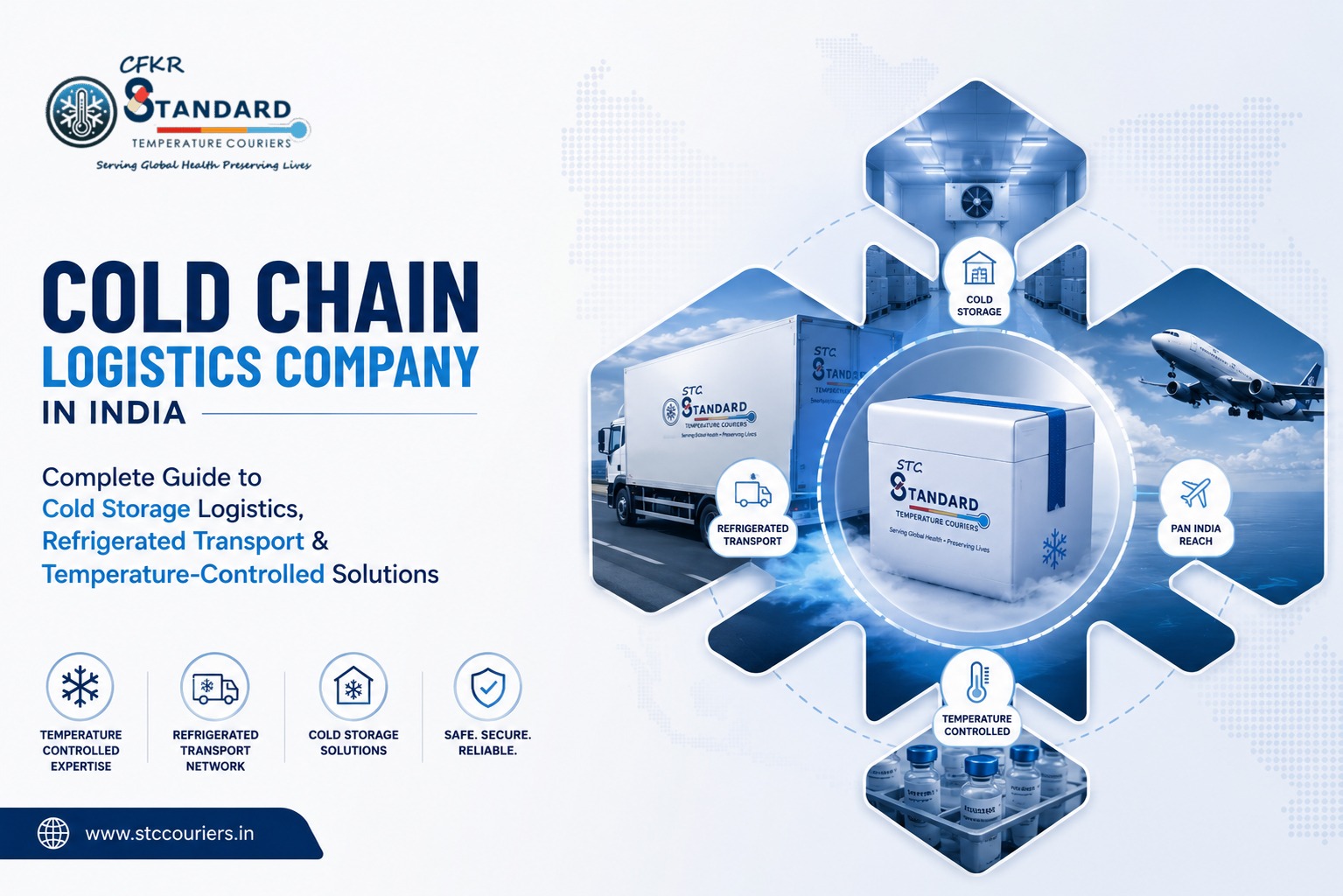Cold chain logistics company in India providing temperature-controlled pharmaceutical transportation, vaccine logistics, and GDP-compliant cold chain services by STC Couriers.
