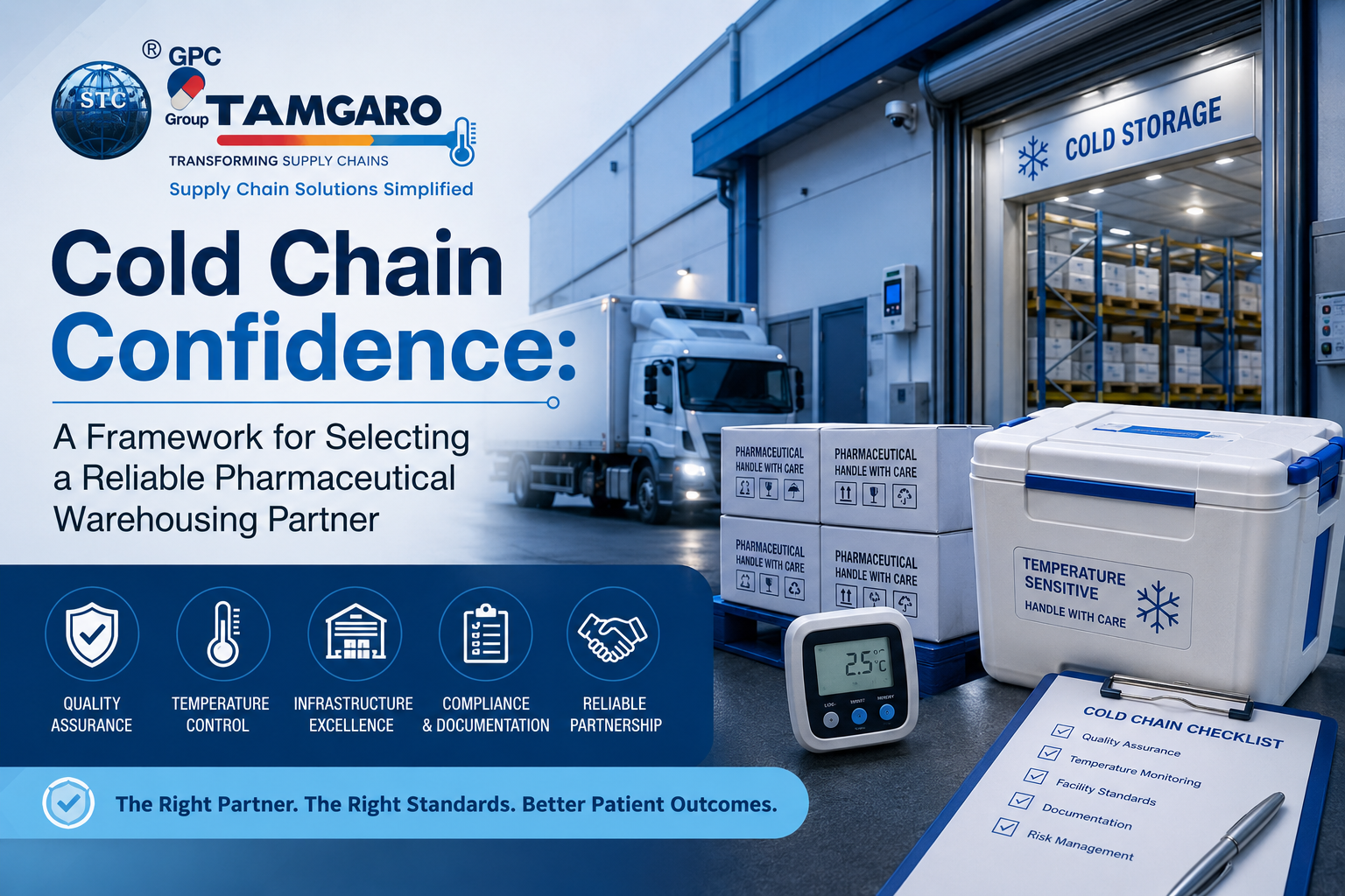 Cold chain pharmaceutical warehousing partner with temperature-controlled packaging and monitoring