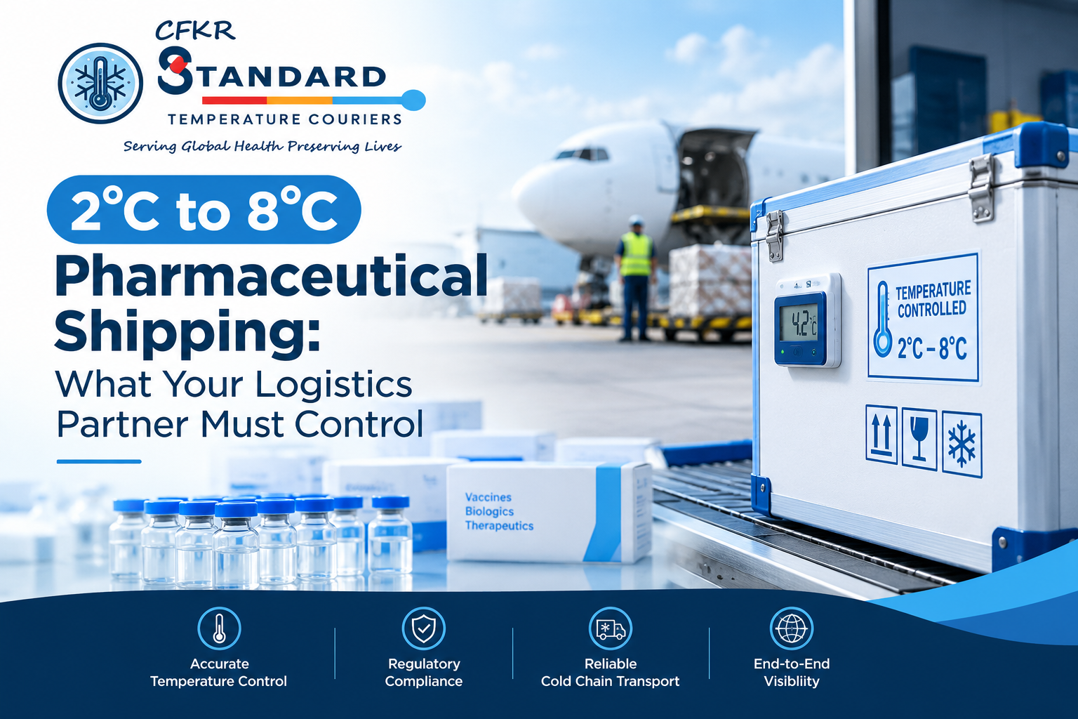 2°C to 8°C pharmaceutical shipping with temperature-controlled packaging and cold chain logistics